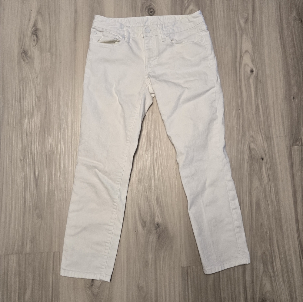 Tory Burch "Alexa Cropped Skinny" in white - 27 In